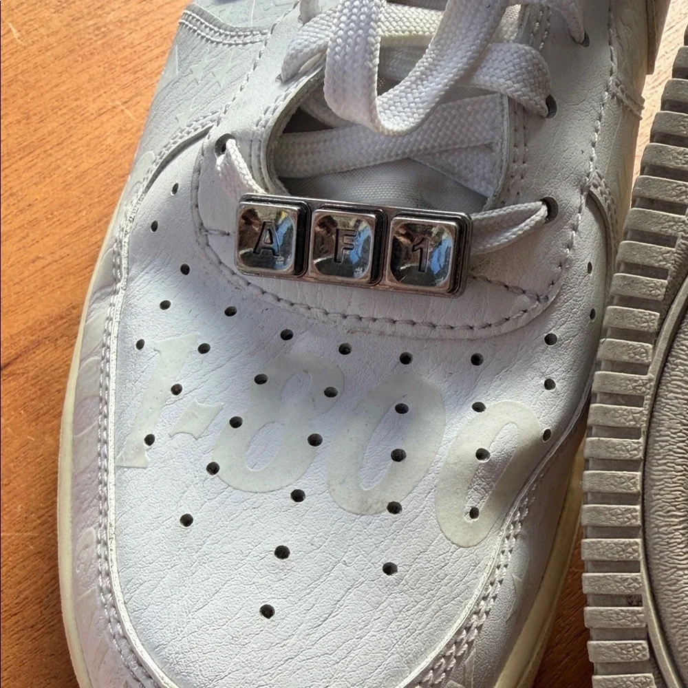 Nike Air Force One Premium “1-800 Toll Free”White Sneakers